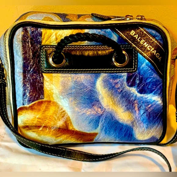 Balenciaga Handbags - SALE🔥 Balenciaga Blanket Small Floral Print Textured Leather Purse